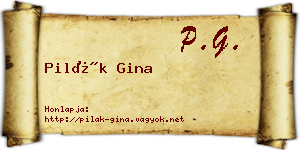 Pilák Gina névjegykártya